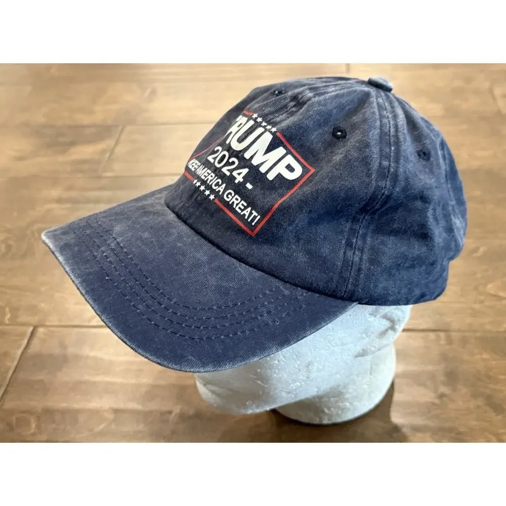 Trump 2024 Keep America Great Unisex Navy Adjustable Strapback Hat Baseball Cap